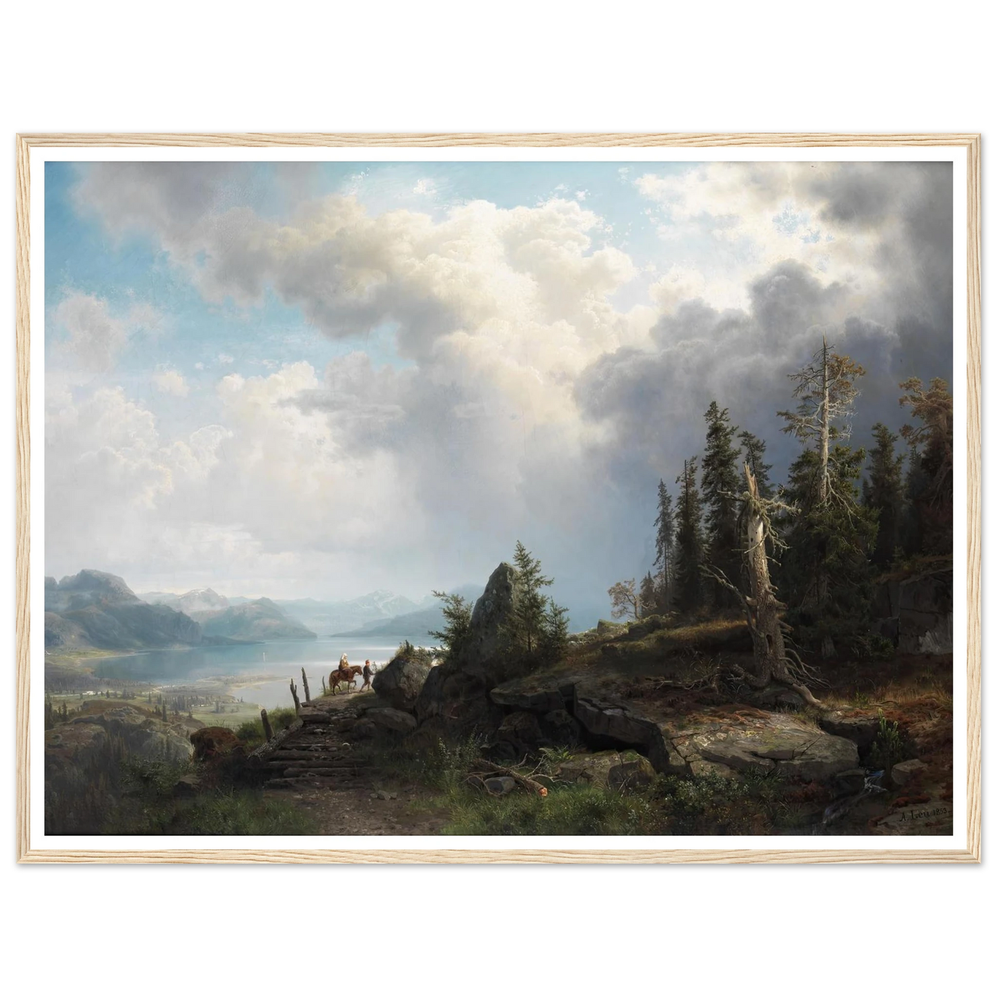 Gebirgslandschaft (1853) Art Print | August Wilhelm Leu - Framed Poster - 30x40 cm / 12x16″ - Black frame