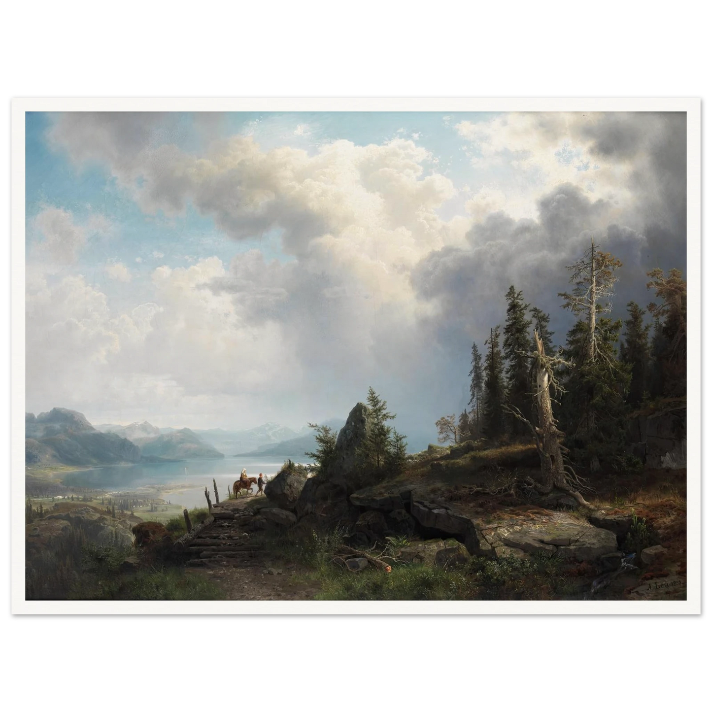 Gebirgslandschaft (1853) Art Print | August Wilhelm Leu - Framed Poster - 30x40 cm / 12x16″ - Black frame