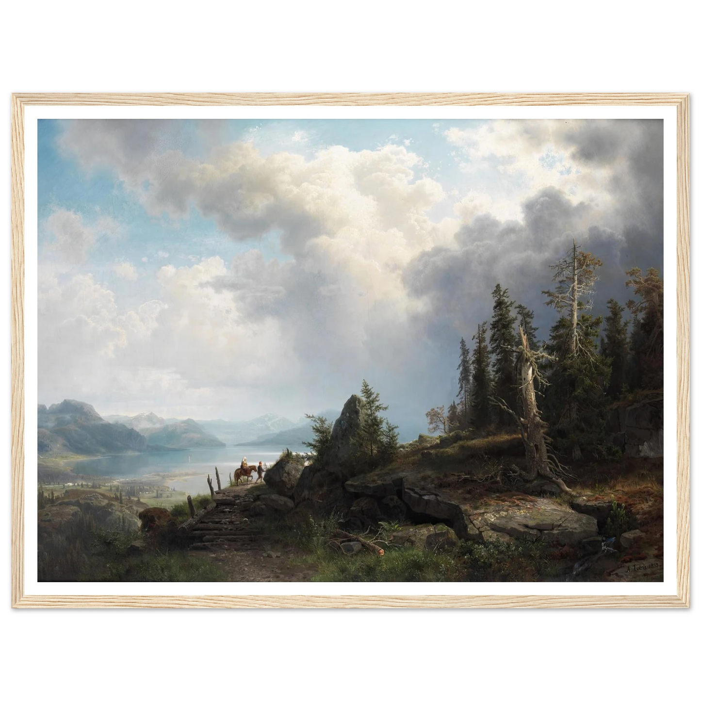 Gebirgslandschaft (1853) Art Print | August Wilhelm Leu - Framed Poster - 30x40 cm / 12x16″ - Black frame