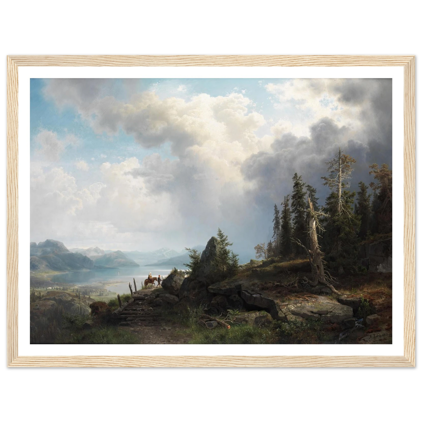 Gebirgslandschaft (1853) Art Print | August Wilhelm Leu - Framed Poster - 30x40 cm / 12x16″ - Black frame