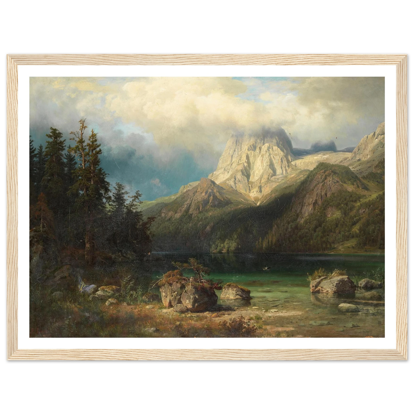 Gebirgslandschaft (1857) Art Print | August Wilhelm Leu - Framed Poster - 30x40 cm / 12x16″ - Black frame