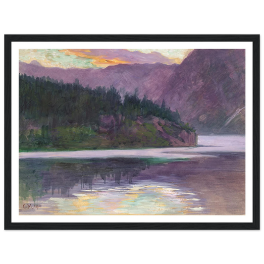 Gebirgssee (1900) Art Print | Carl Moll - Framed Poster - 30x40 cm / 12x16″ - Black frame