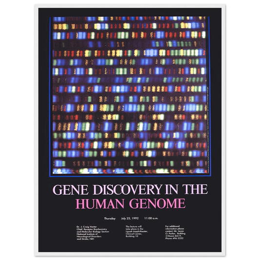 Gene discovery in the human genome (1992) Art Print | National Institutes of Health - Framed Poster - 30x40 cm / 12x16″ - Black frame