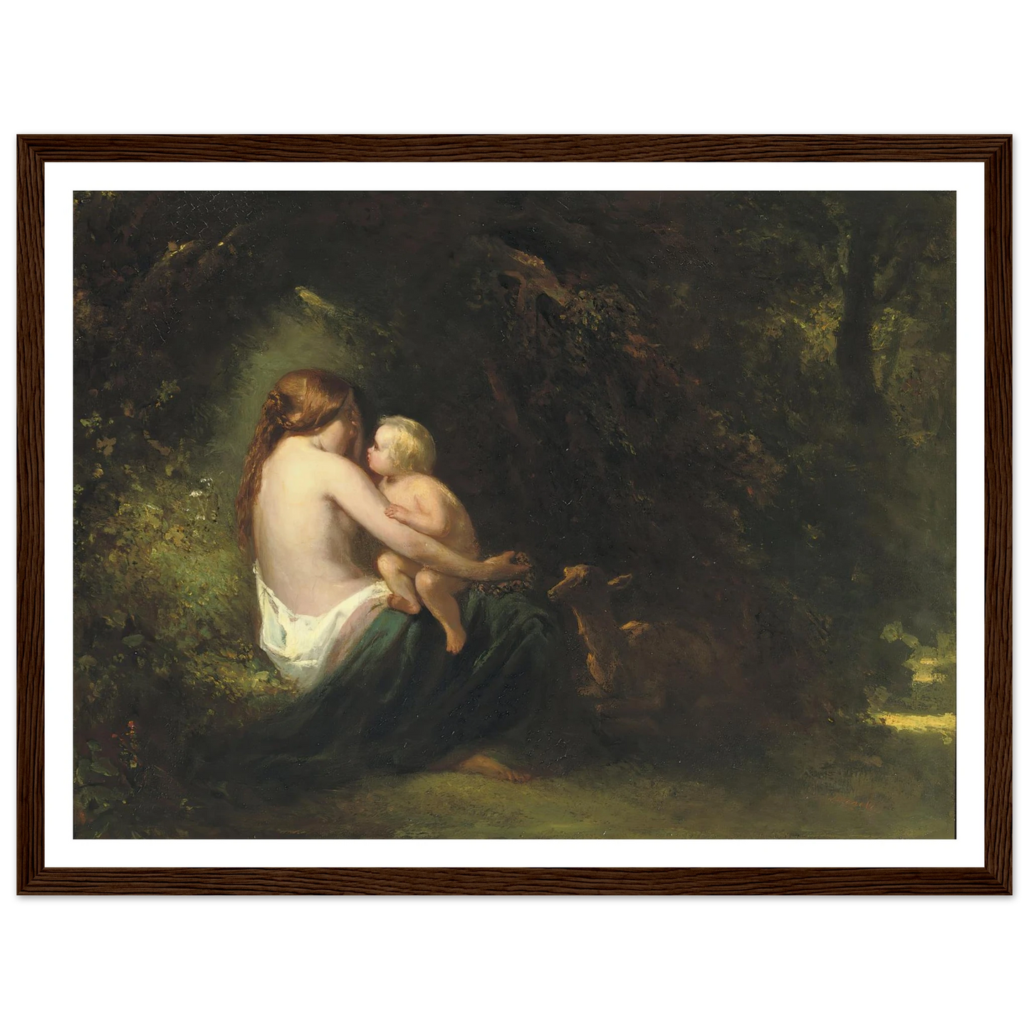 Genoveva; a legendary beauty in the forest Art Print | Jozef Israels - Framed Poster - 30x40 cm / 12x16″ - Black frame