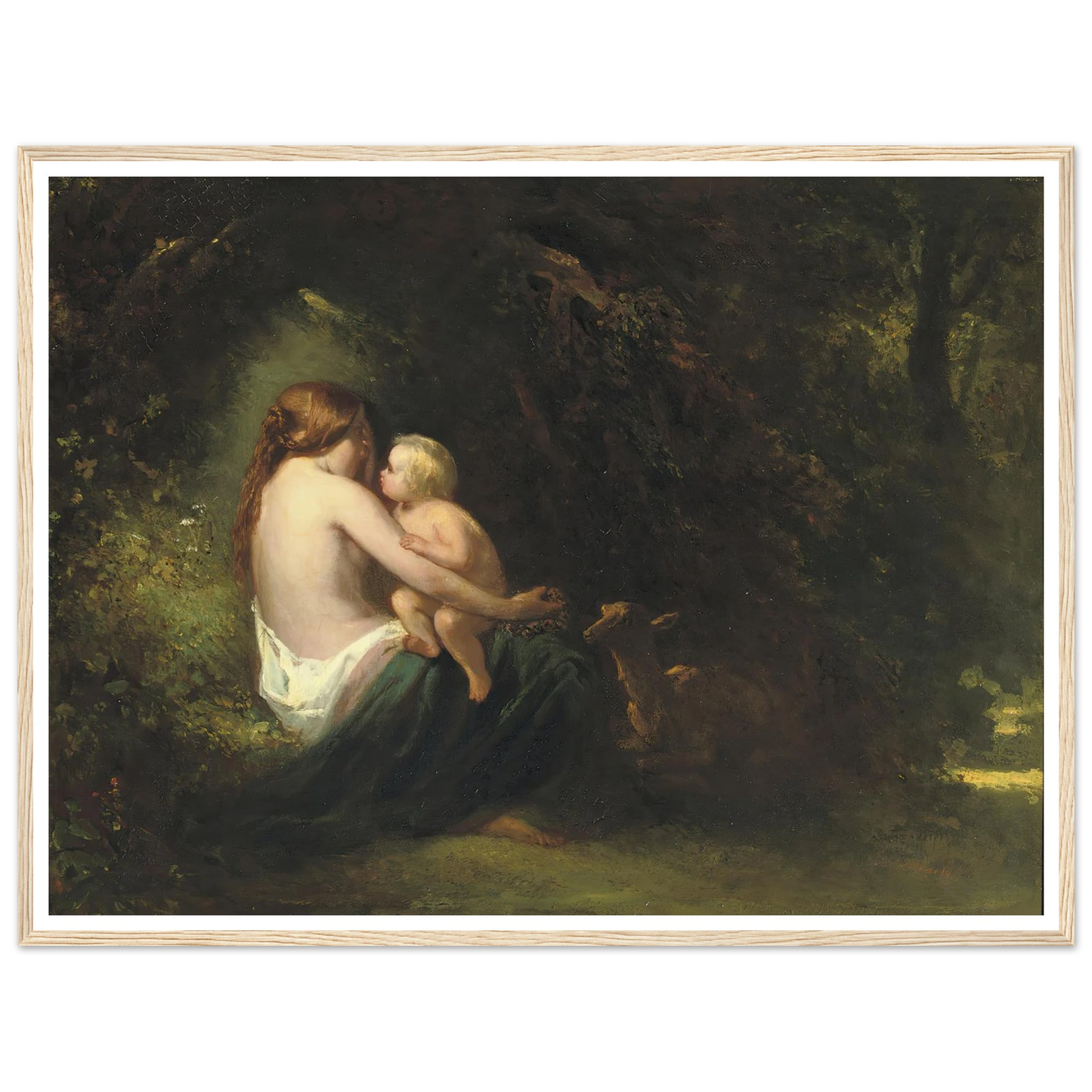 Genoveva; a legendary beauty in the forest Art Print | Jozef Israels - Framed Poster - 30x40 cm / 12x16″ - Black frame