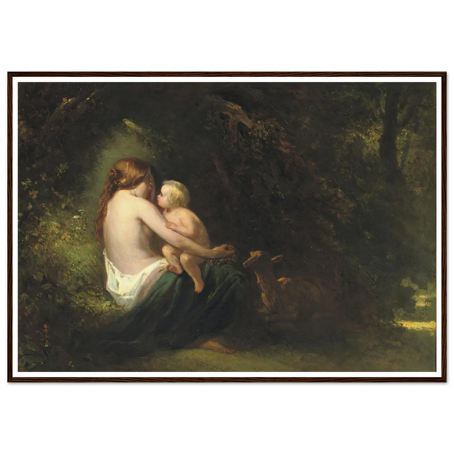 Genoveva; a legendary beauty in the forest Art Print | Jozef Israels - Framed Poster - 30x40 cm / 12x16″ - Black frame