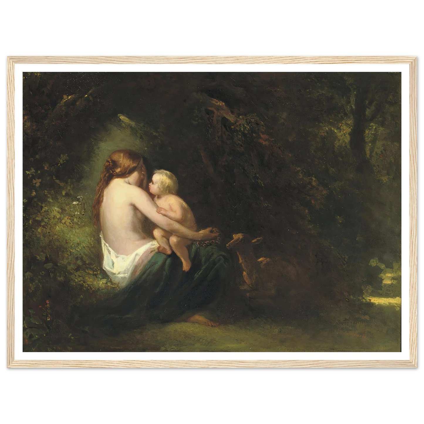 Genoveva; a legendary beauty in the forest Art Print | Jozef Israels - Framed Poster - 30x40 cm / 12x16″ - Black frame