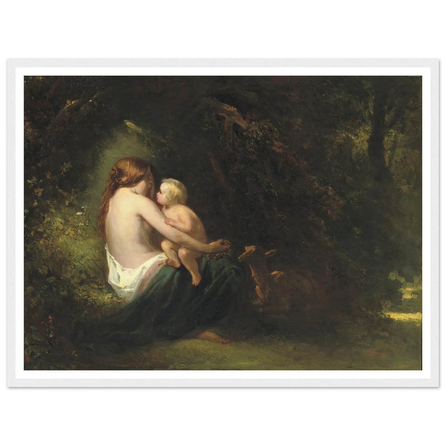 Genoveva; a legendary beauty in the forest Art Print | Jozef Israels - Framed Poster - 30x40 cm / 12x16″ - Black frame