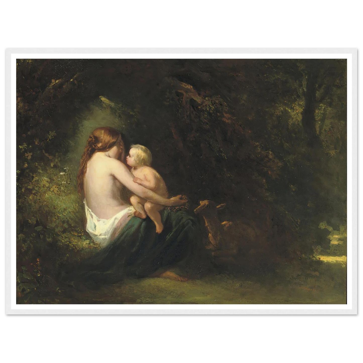 Genoveva; a legendary beauty in the forest Art Print | Jozef Israels - Framed Poster - 30x40 cm / 12x16″ - Black frame