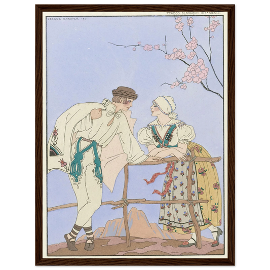 Gentils Propos (1921) Art Print | George Barbier - Framed Poster - 30x40 cm / 12x16″ - Black frame