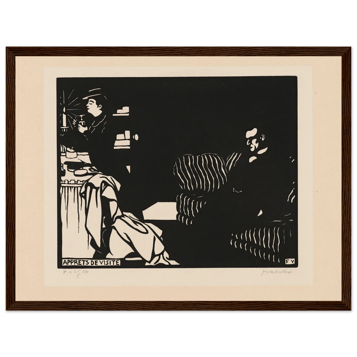 Getting Ready for a Visit (Apprets de visite) (1898) Art Print | Felix Vallotton - Framed Poster - 30x40 cm / 12x16″ - Black frame