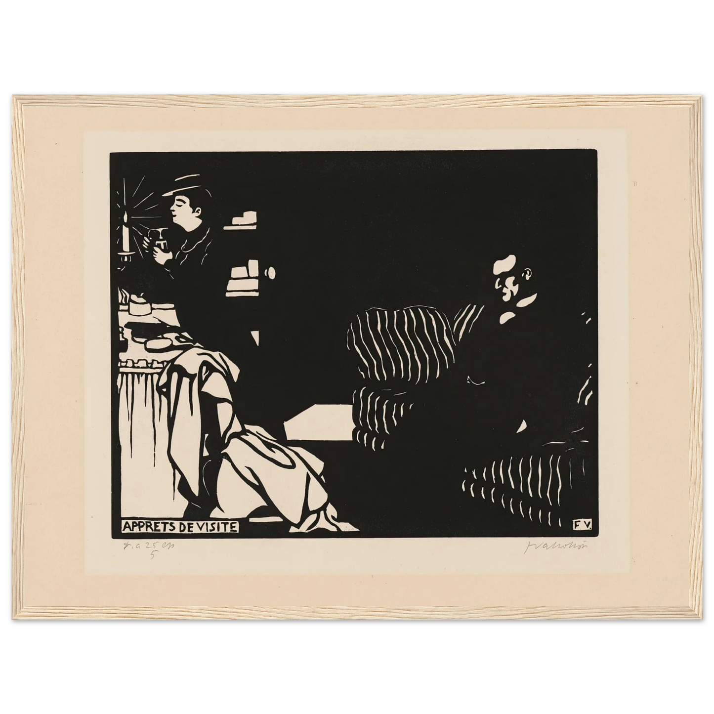 Getting Ready for a Visit (Apprets de visite) (1898) Art Print | Felix Vallotton - Framed Poster - 30x40 cm / 12x16″ - Black frame