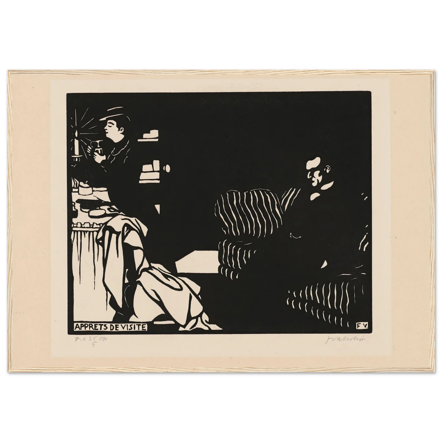 Getting Ready for a Visit (Apprets de visite) (1898) Art Print | Felix Vallotton - Framed Poster - 30x40 cm / 12x16″ - Black frame