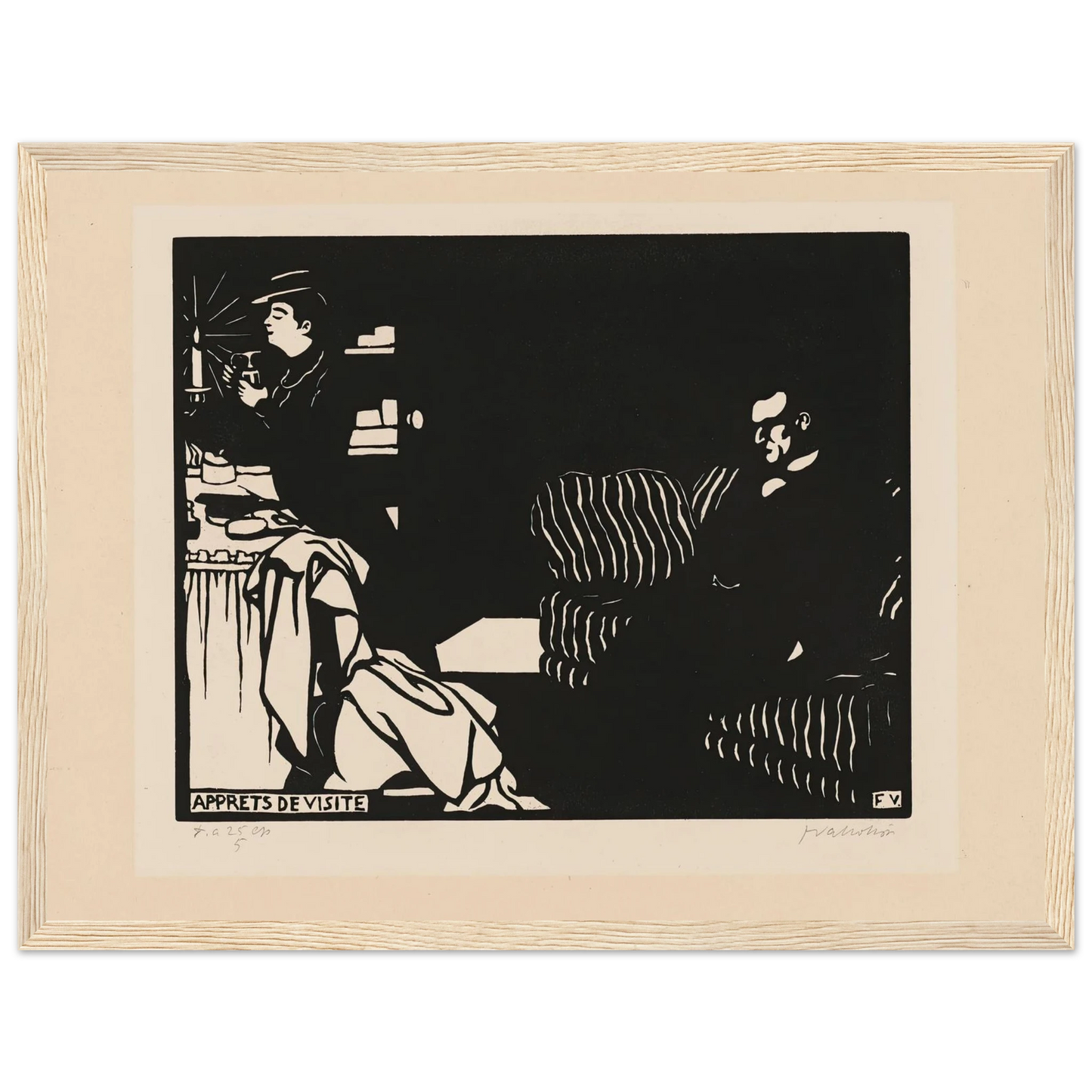 Getting Ready for a Visit (Apprets de visite) (1898) Art Print | Felix Vallotton - Framed Poster - 30x40 cm / 12x16″ - Black frame