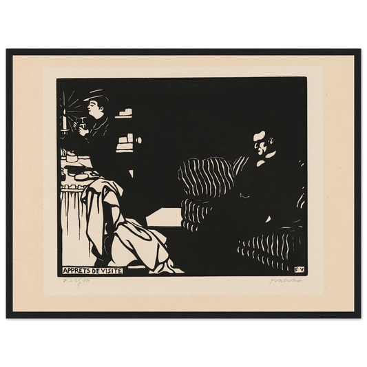Getting Ready for a Visit (Apprets de visite) (1898) Art Print | Felix Vallotton - Framed Poster - 30x40 cm / 12x16″ - Black frame