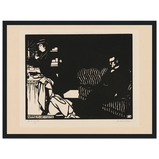 Getting Ready for a Visit (Apprets de visite) (1898) Art Print | Felix Vallotton - Framed Poster - 30x40 cm / 12x16″ - Black frame