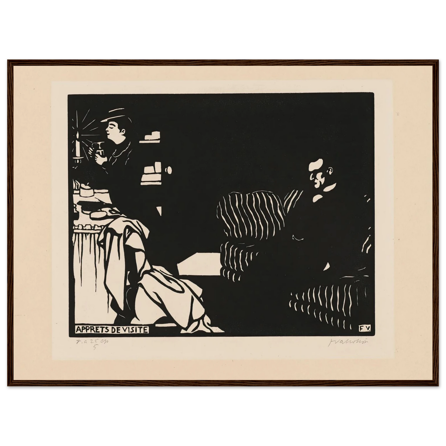 Getting Ready for a Visit (Apprets de visite) (1898) Art Print | Felix Vallotton - Framed Poster - 30x40 cm / 12x16″ - Black frame