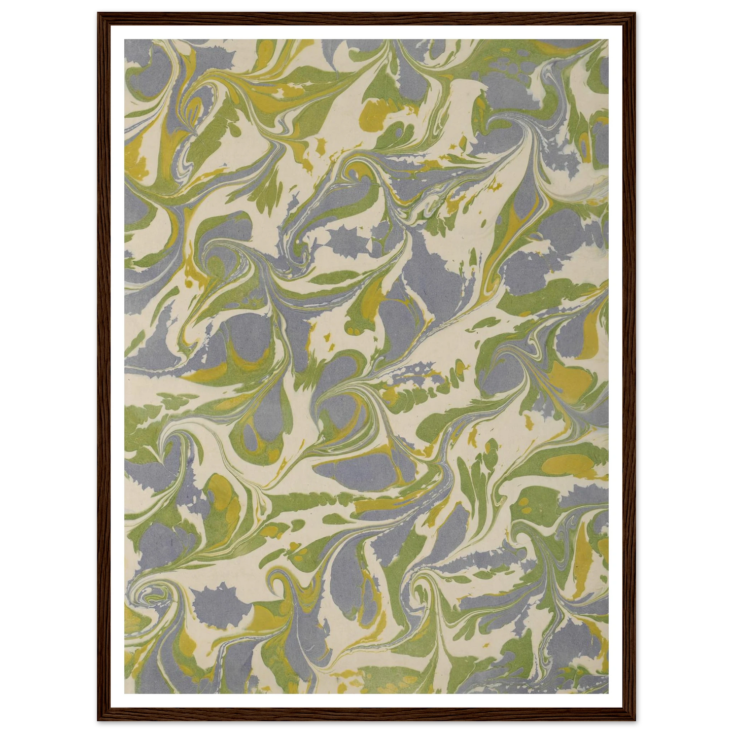 Gezogenes Marmorpapier (1890 - 1910) Art Print | Anker Kyster - Framed Poster - 30x40 cm / 12x16″ - Black frame