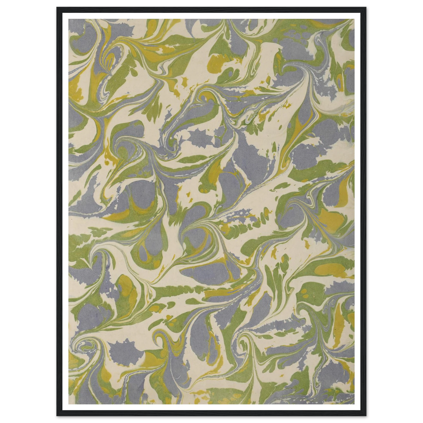 Gezogenes Marmorpapier (1890 - 1910) Art Print | Anker Kyster - Framed Poster - 30x40 cm / 12x16″ - Black frame