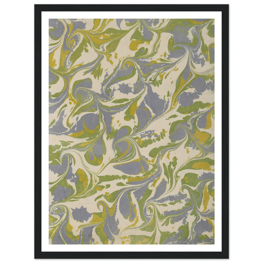 Gezogenes Marmorpapier (1890 - 1910) Art Print | Anker Kyster - Framed Poster - 30x40 cm / 12x16″ - Black frame