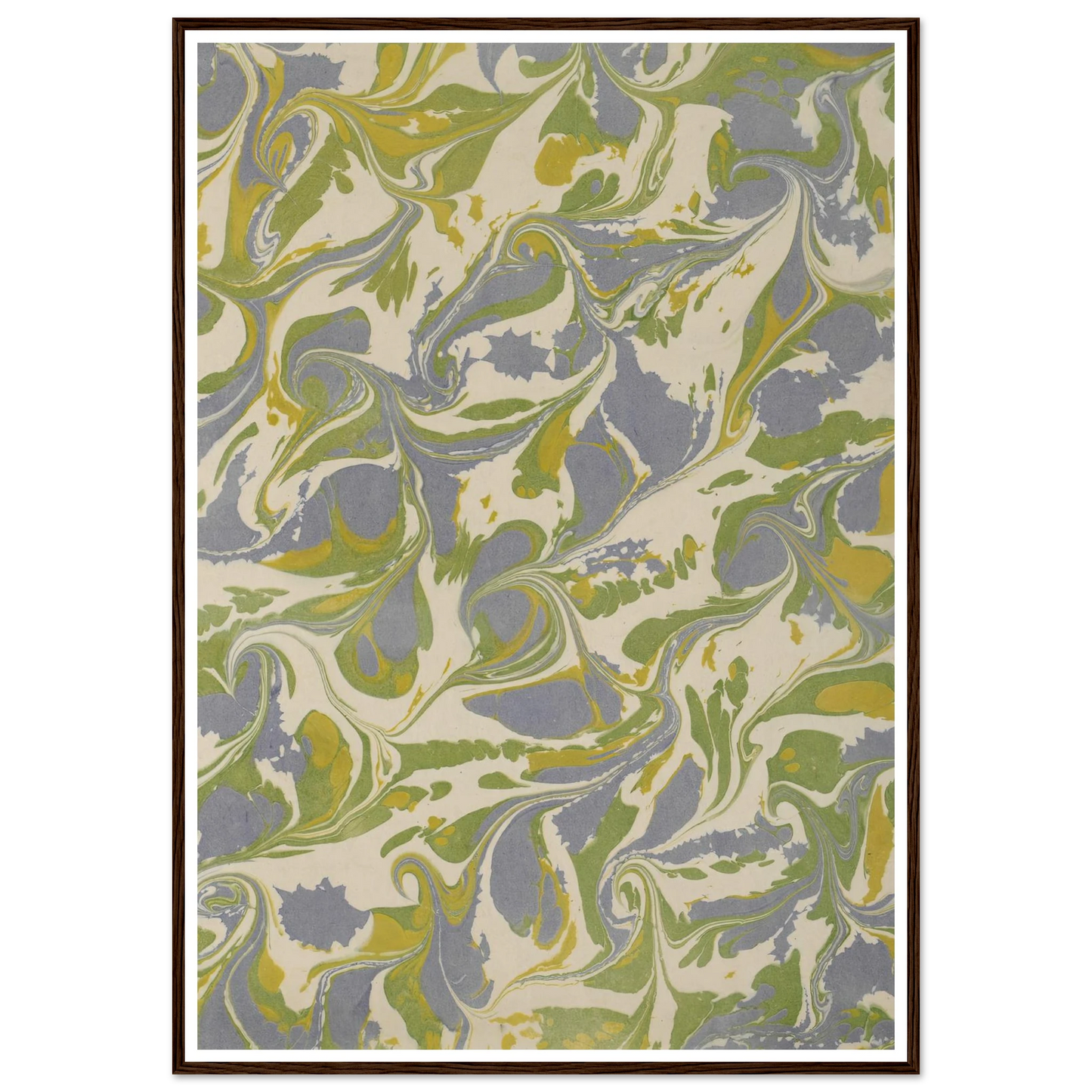 Gezogenes Marmorpapier (1890 - 1910) Art Print | Anker Kyster - Framed Poster - 30x40 cm / 12x16″ - Black frame