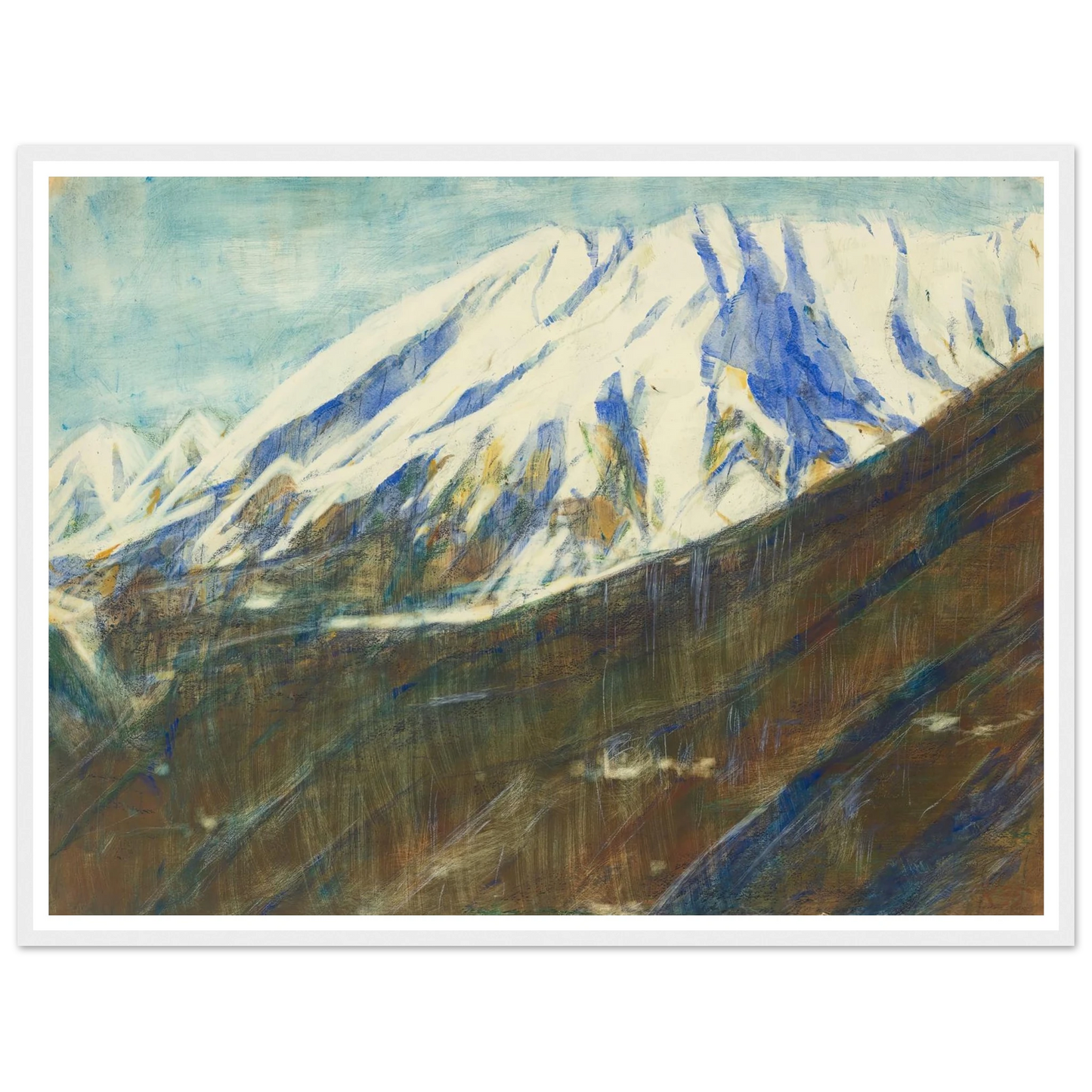 Ghiridone in the snow (Lago Maggiore) (1935) Art Print | Christian Rohlfs - Framed Poster - 30x40 cm / 12x16″ - Black frame