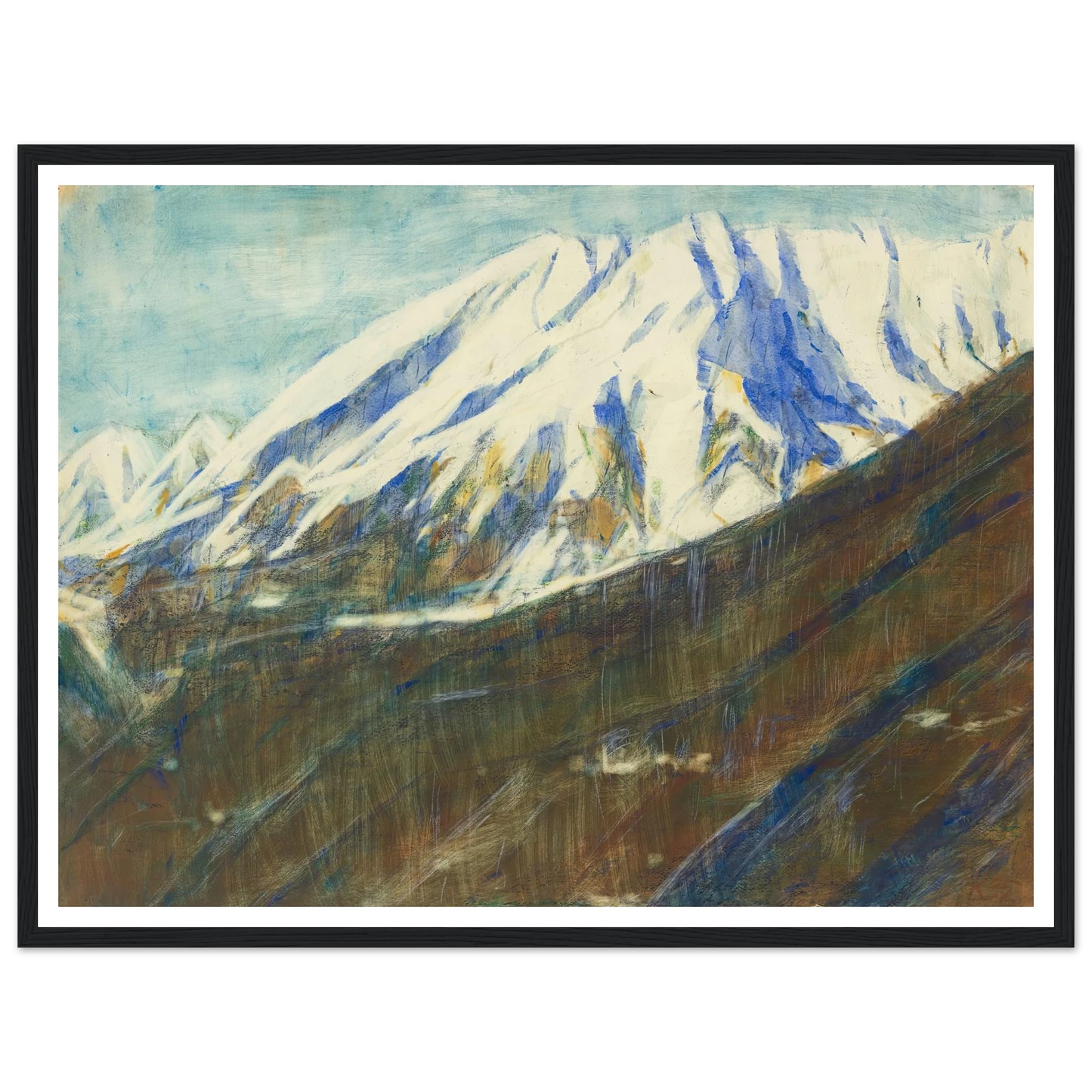 Ghiridone in the snow (Lago Maggiore) (1935) Art Print | Christian Rohlfs - Framed Poster - 30x40 cm / 12x16″ - Black frame