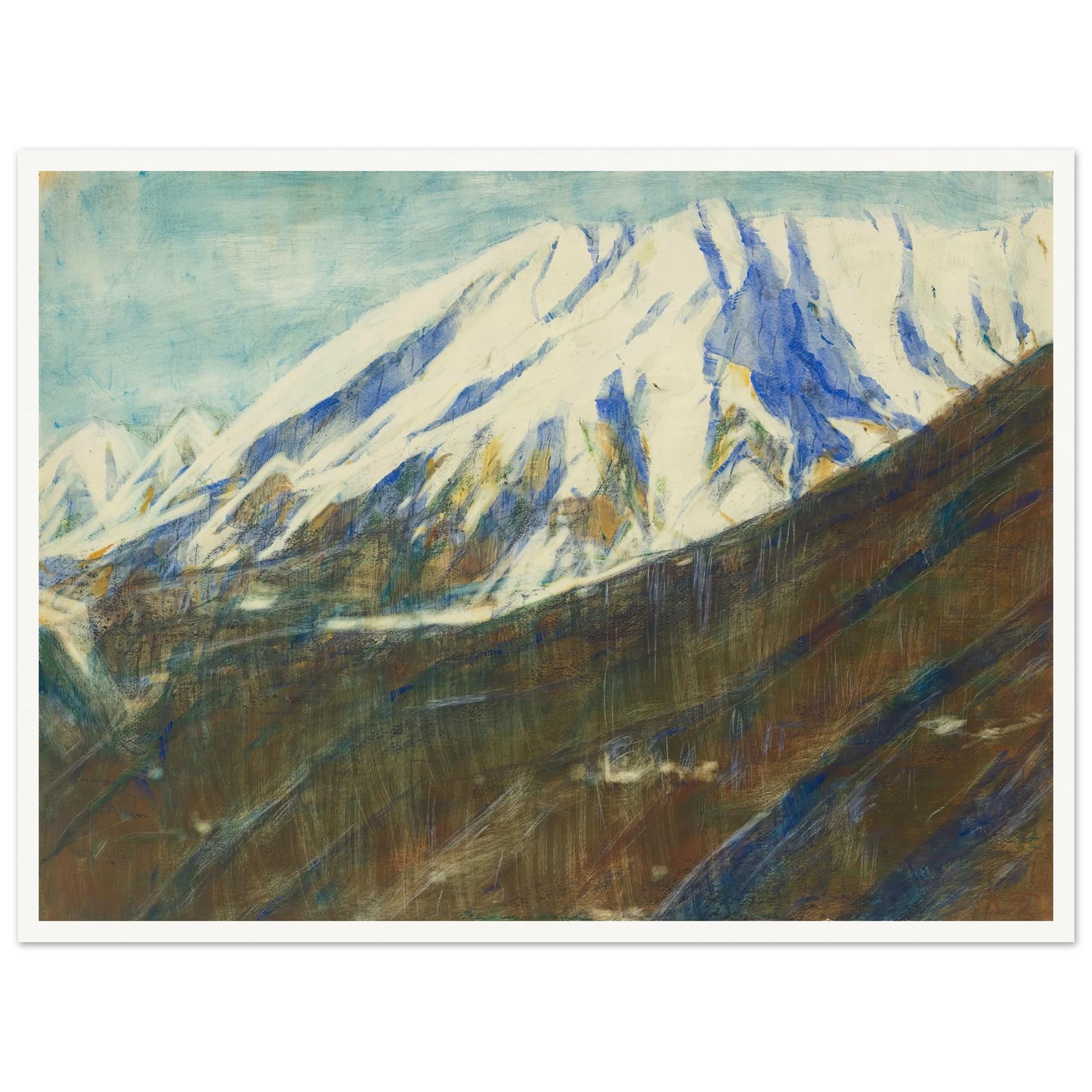 Ghiridone in the snow (Lago Maggiore) (1935) Art Print | Christian Rohlfs - Framed Poster - 30x40 cm / 12x16″ - Black frame