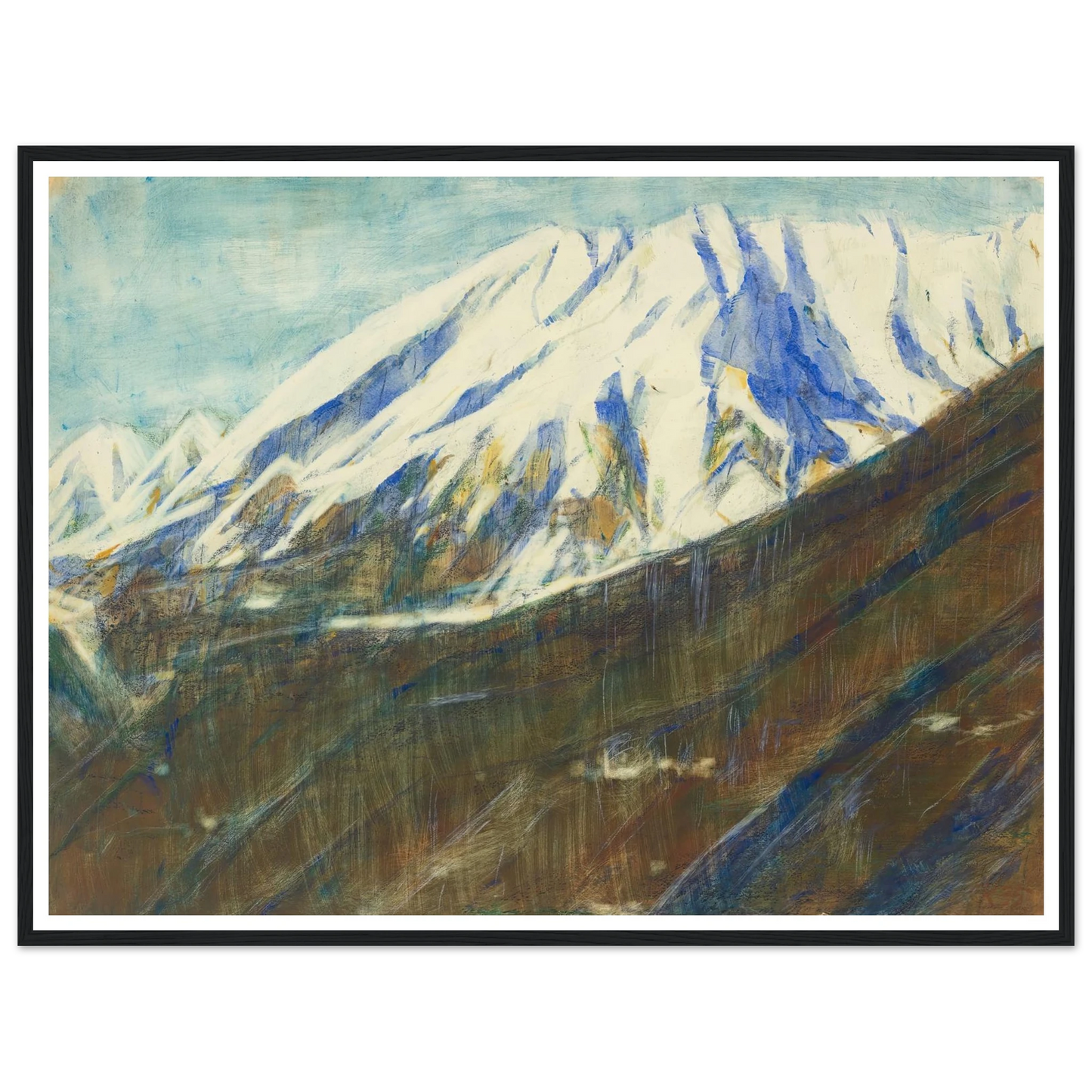 Ghiridone in the snow (Lago Maggiore) (1935) Art Print | Christian Rohlfs - Framed Poster - 30x40 cm / 12x16″ - Black frame