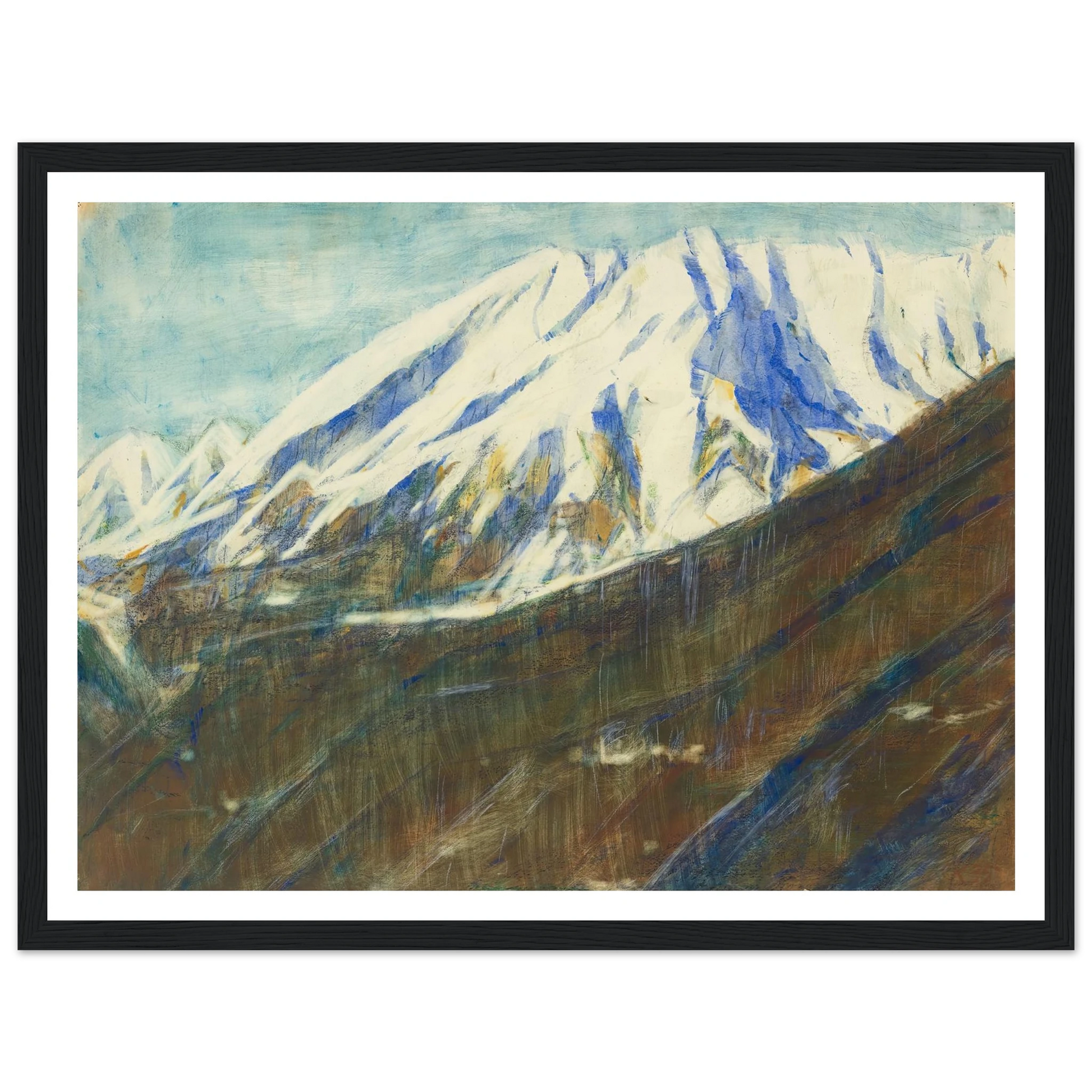 Ghiridone in the snow (Lago Maggiore) (1935) Art Print | Christian Rohlfs - Framed Poster - 30x40 cm / 12x16″ - Black frame