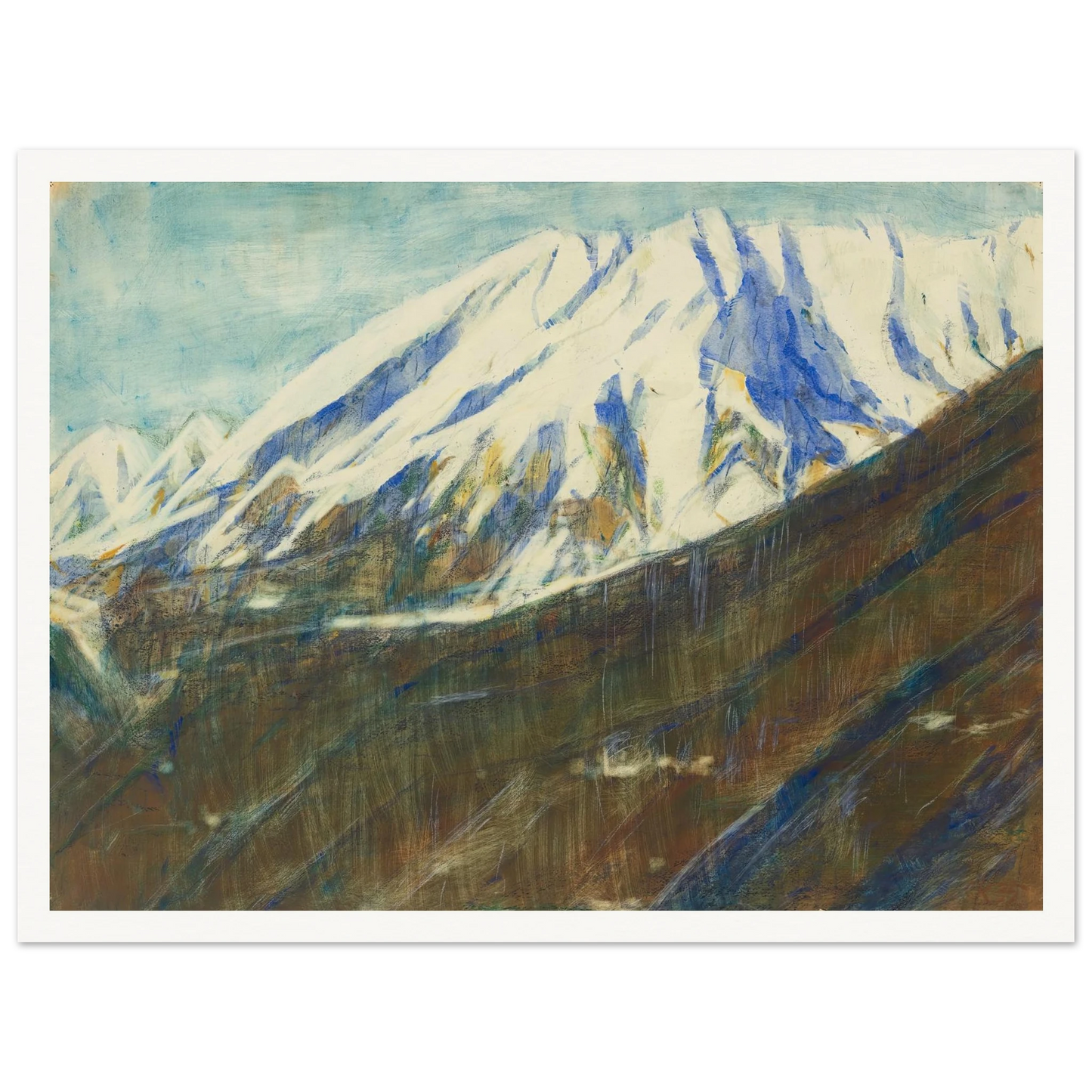 Ghiridone in the snow (Lago Maggiore) (1935) Art Print | Christian Rohlfs - Framed Poster - 30x40 cm / 12x16″ - Black frame