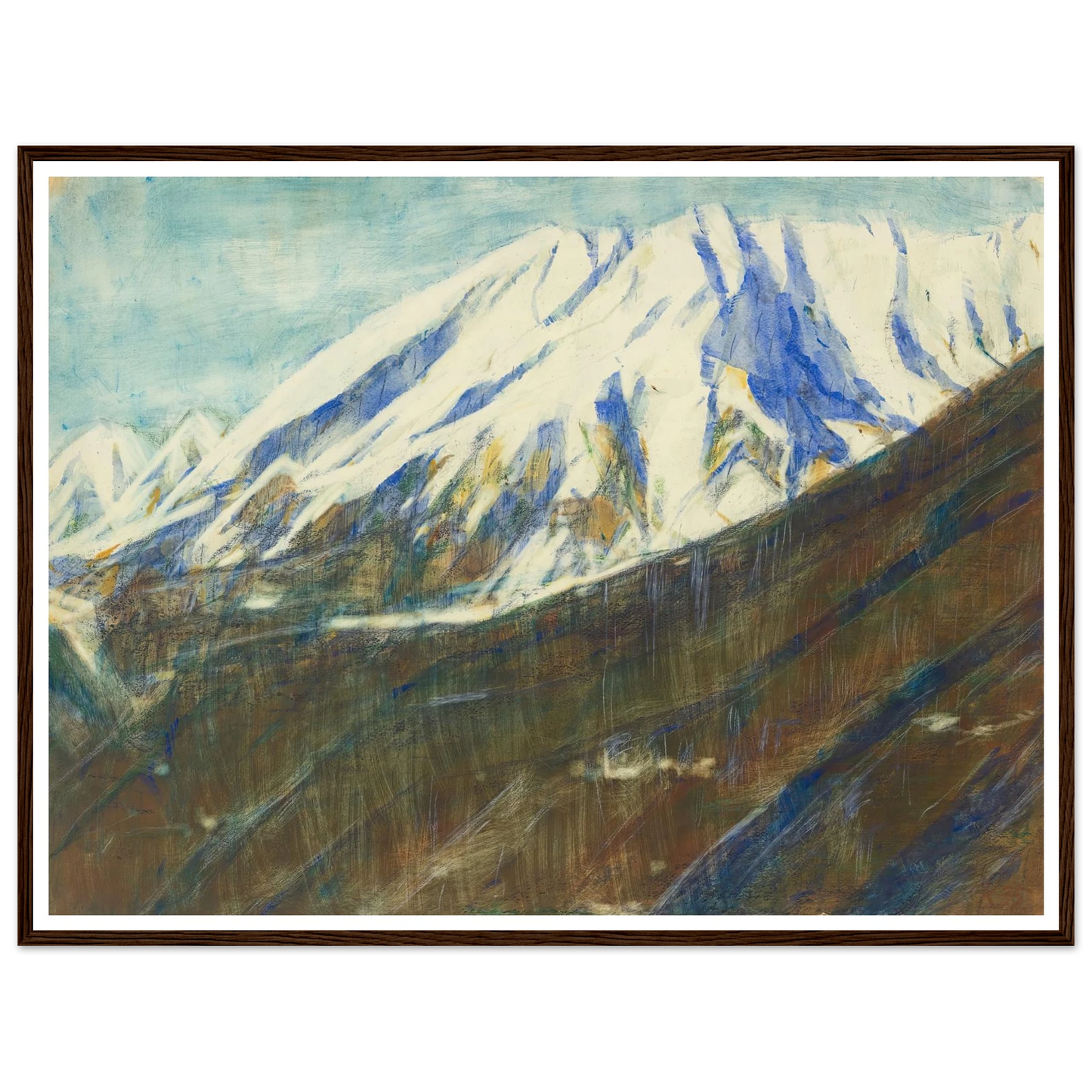 Ghiridone in the snow (Lago Maggiore) (1935) Art Print | Christian Rohlfs - Framed Poster - 30x40 cm / 12x16″ - Black frame