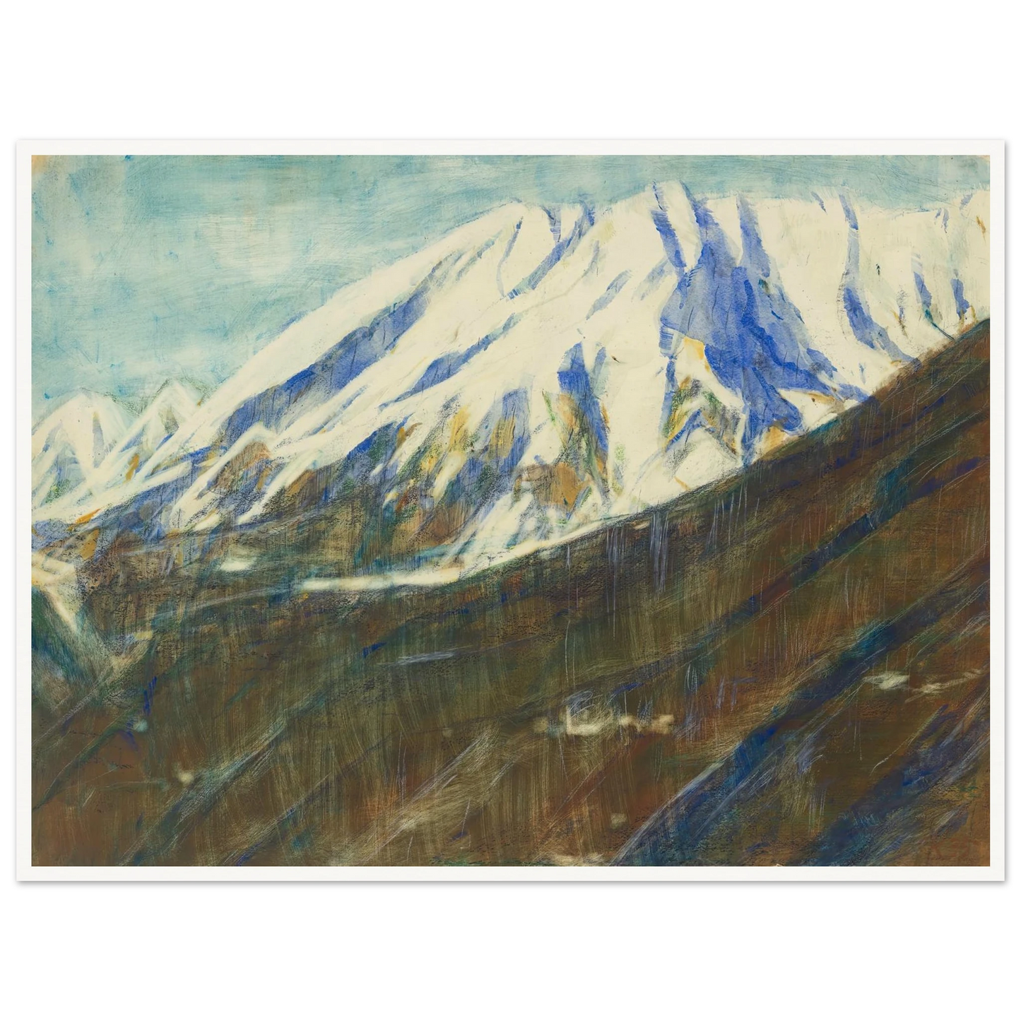 Ghiridone in the snow (Lago Maggiore) (1935) Art Print | Christian Rohlfs - Framed Poster - 30x40 cm / 12x16″ - Black frame