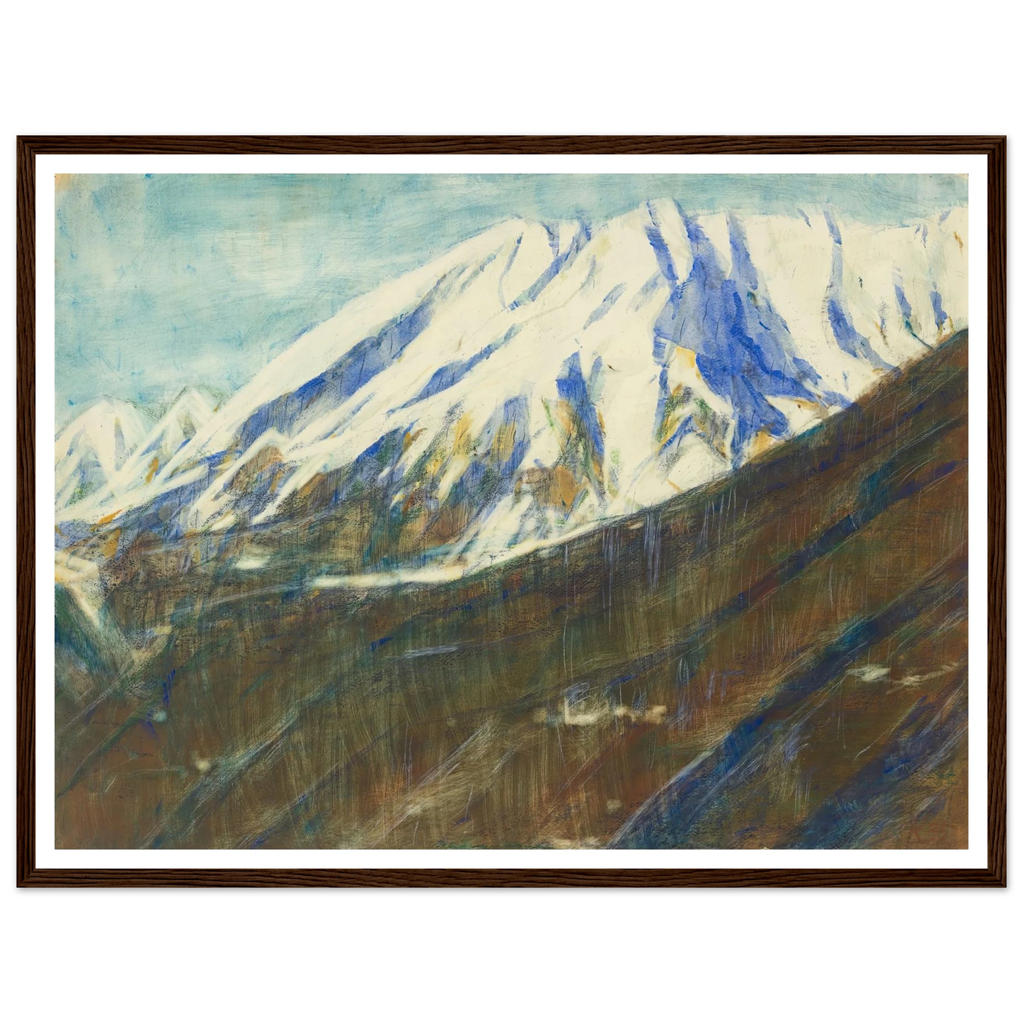 Ghiridone in the snow (Lago Maggiore) (1935) Art Print | Christian Rohlfs - Framed Poster - 30x40 cm / 12x16″ - Black frame