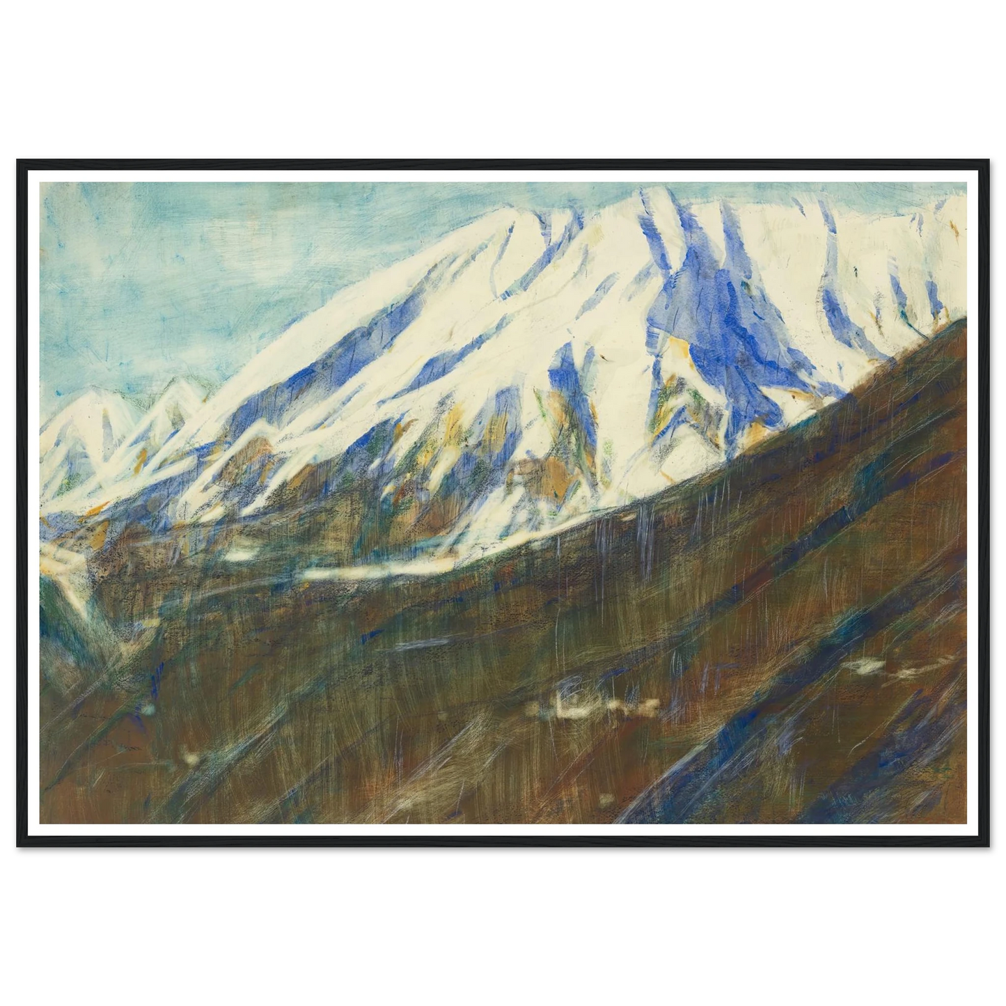 Ghiridone in the snow (Lago Maggiore) (1935) Art Print | Christian Rohlfs - Framed Poster - 30x40 cm / 12x16″ - Black frame