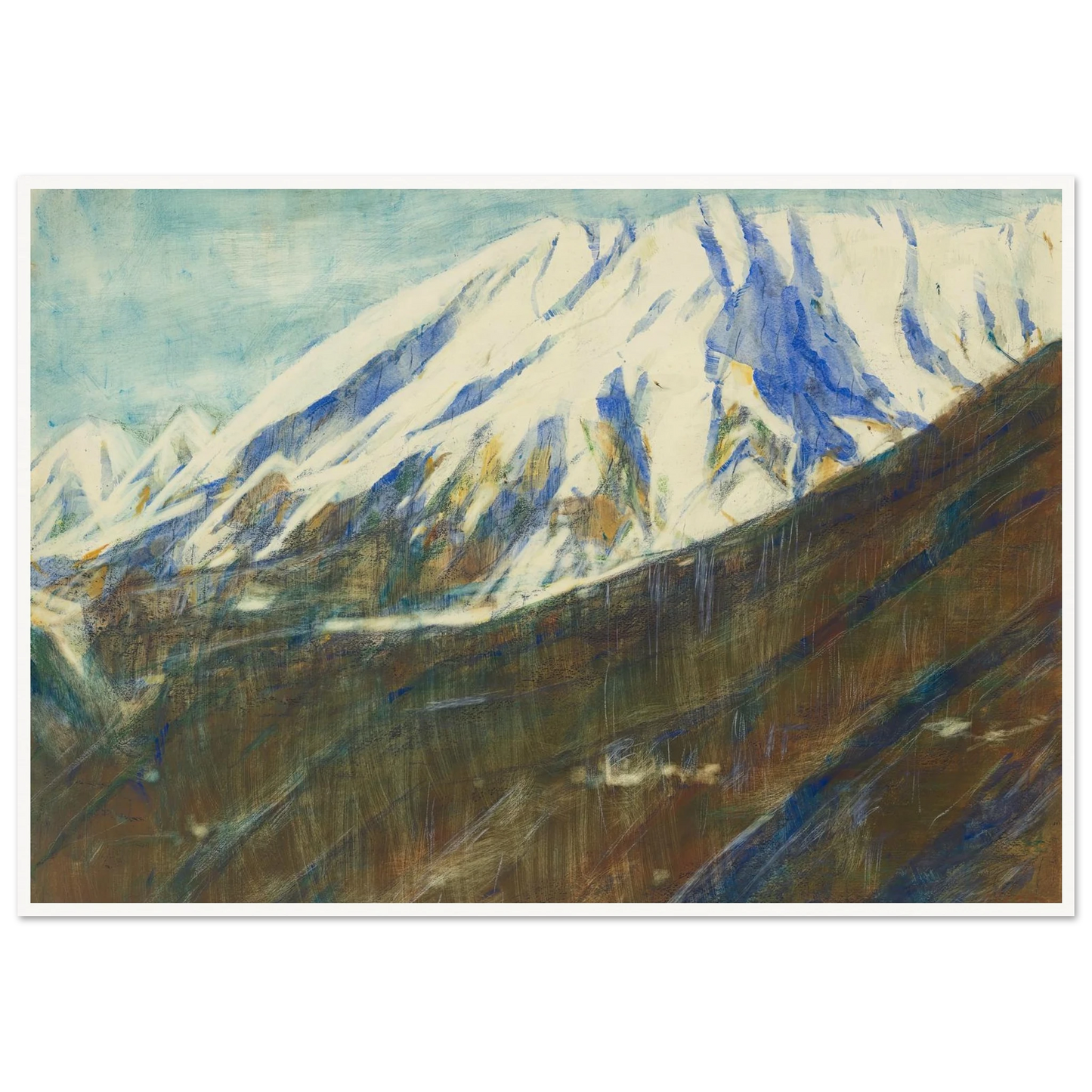 Ghiridone in the snow (Lago Maggiore) (1935) Art Print | Christian Rohlfs - Framed Poster - 30x40 cm / 12x16″ - Black frame