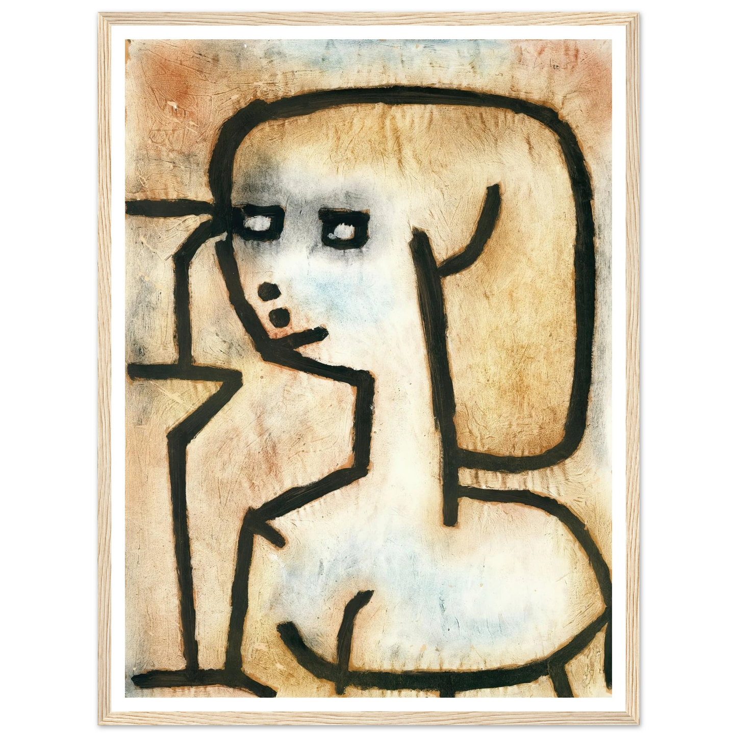Girl in Mourning (1939) Art Print | Paul Klee - Framed Poster - 30x40 cm / 12x16″ - Black frame