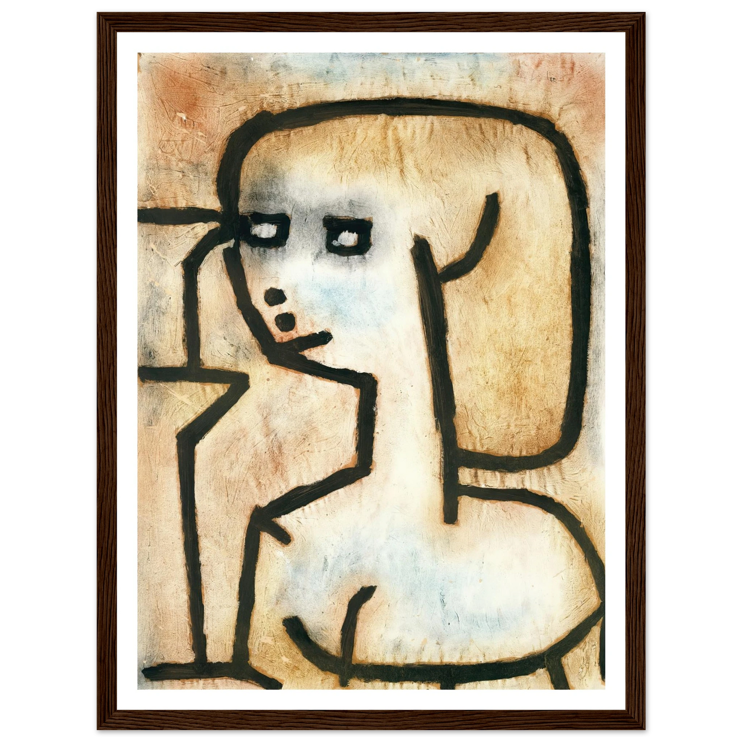 Girl in Mourning (1939) Art Print | Paul Klee - Framed Poster - 30x40 cm / 12x16″ - Black frame
