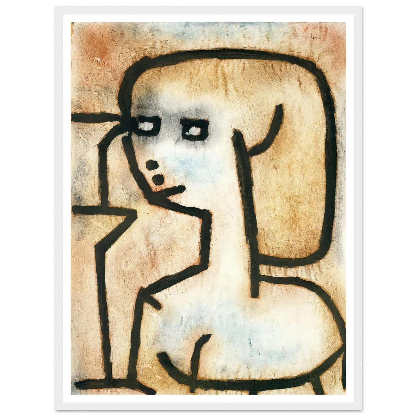 Girl in Mourning (1939) Art Print | Paul Klee - Framed Poster - 30x40 cm / 12x16″ - Black frame