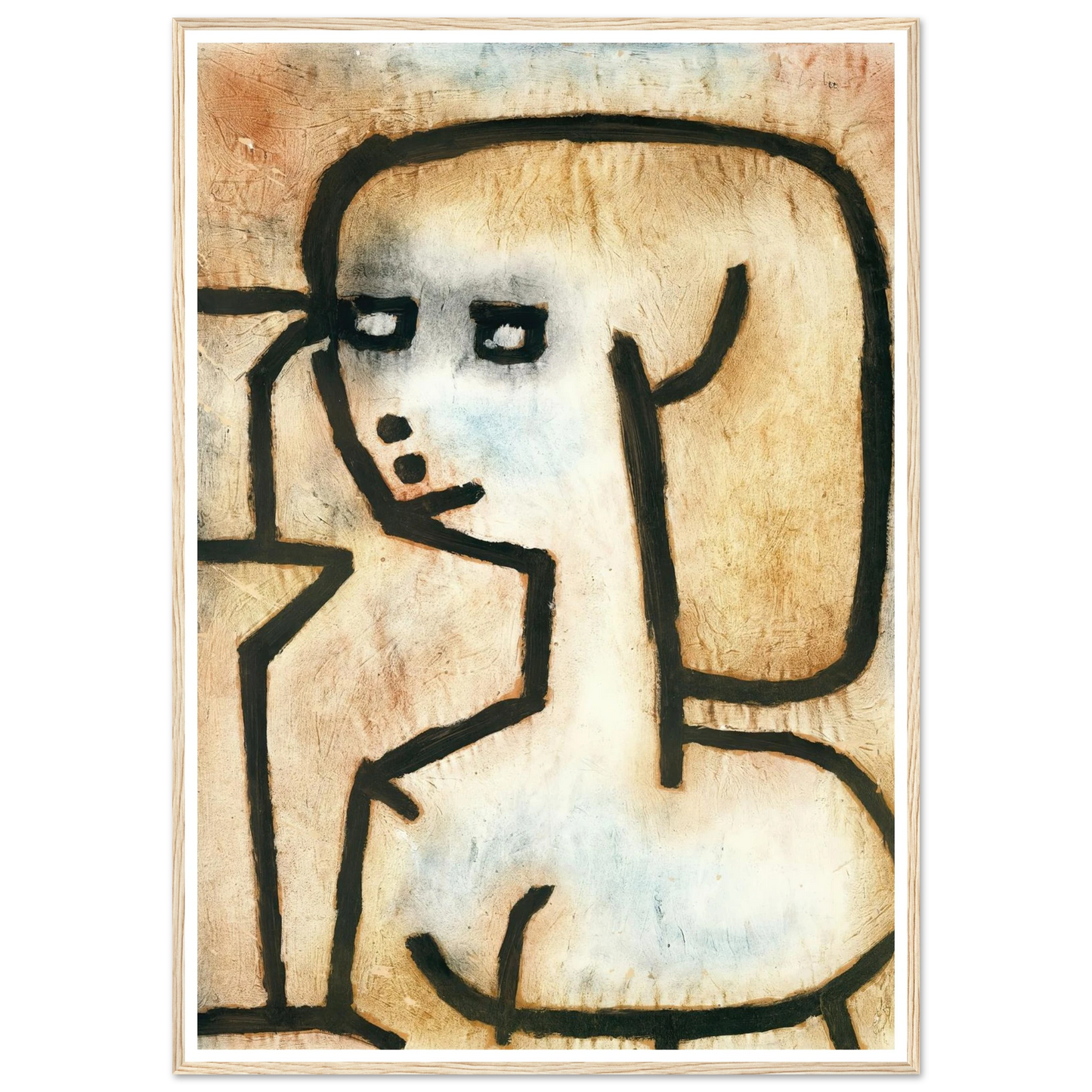 Girl in Mourning (1939) Art Print | Paul Klee - Framed Poster - 30x40 cm / 12x16″ - Black frame