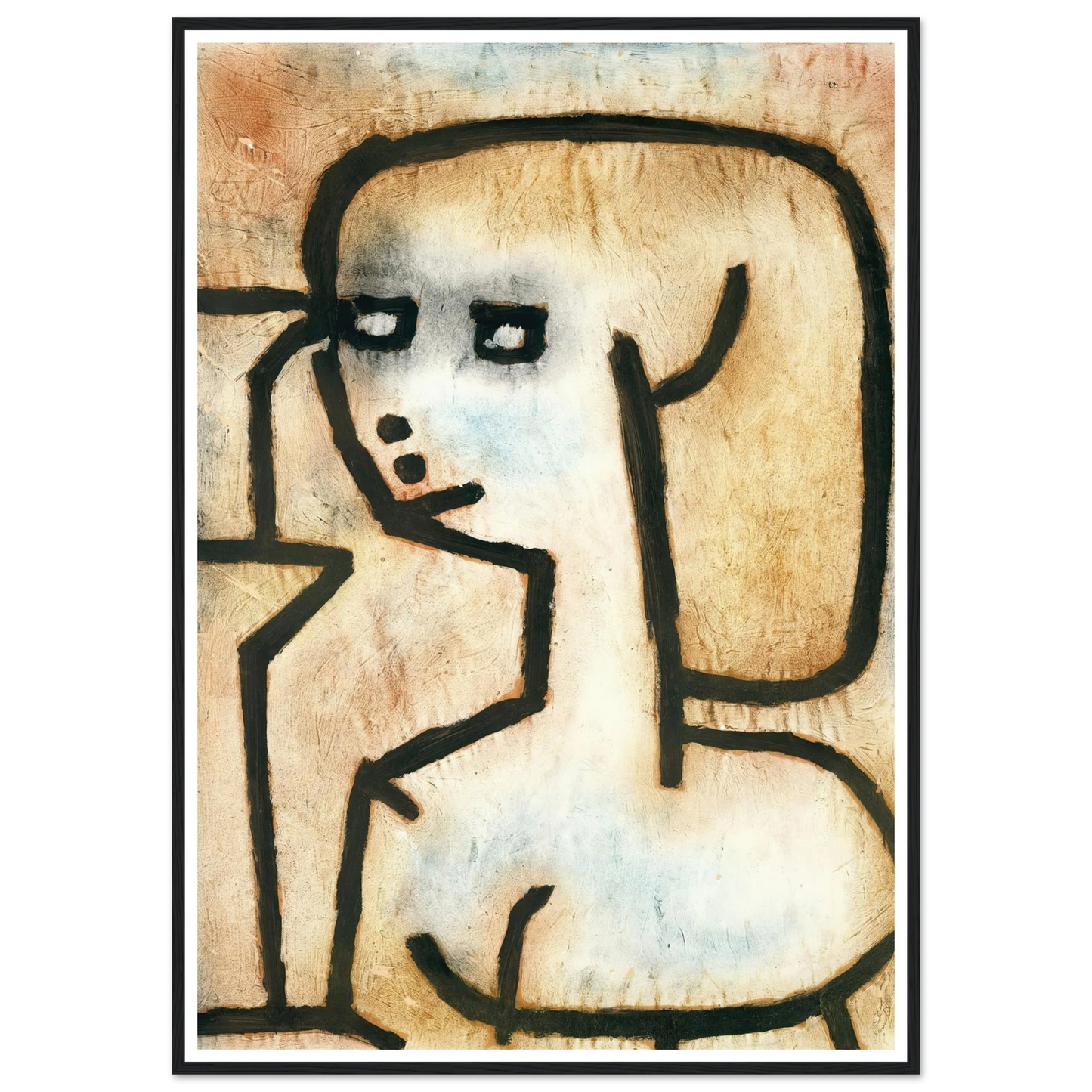 Girl in Mourning (1939) Art Print | Paul Klee - Framed Poster - 30x40 cm / 12x16″ - Black frame