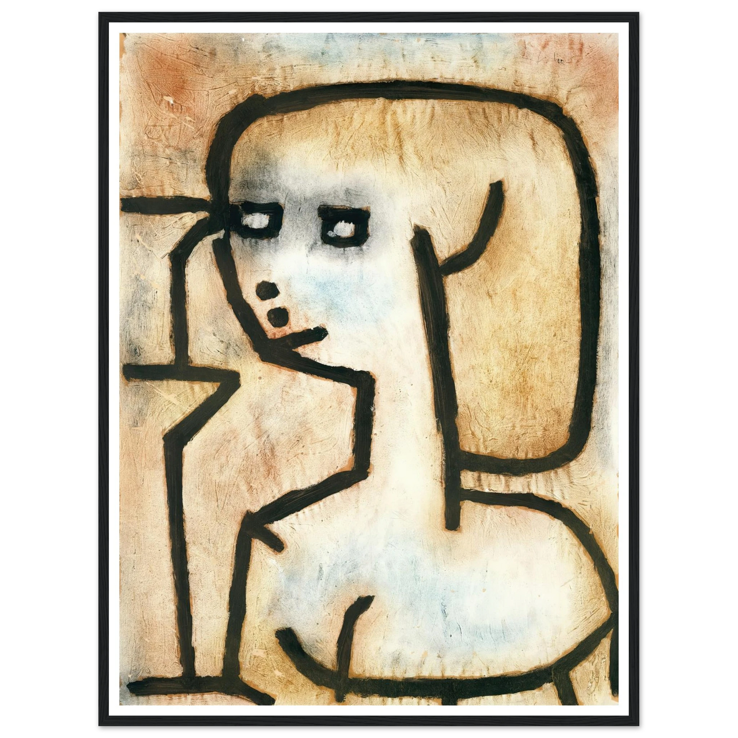 Girl in Mourning (1939) Art Print | Paul Klee - Framed Poster - 30x40 cm / 12x16″ - Black frame