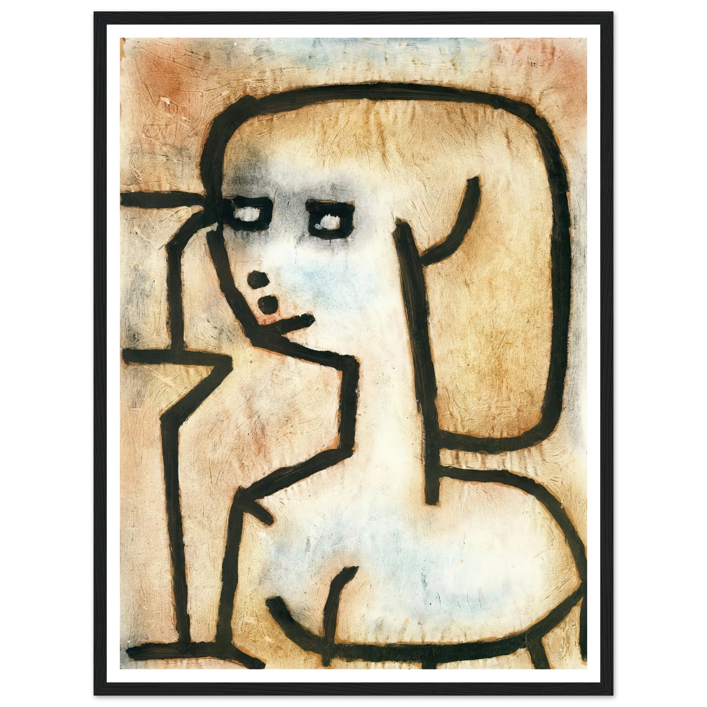 Girl in Mourning (1939) Art Print | Paul Klee - Framed Poster - 30x40 cm / 12x16″ - Black frame