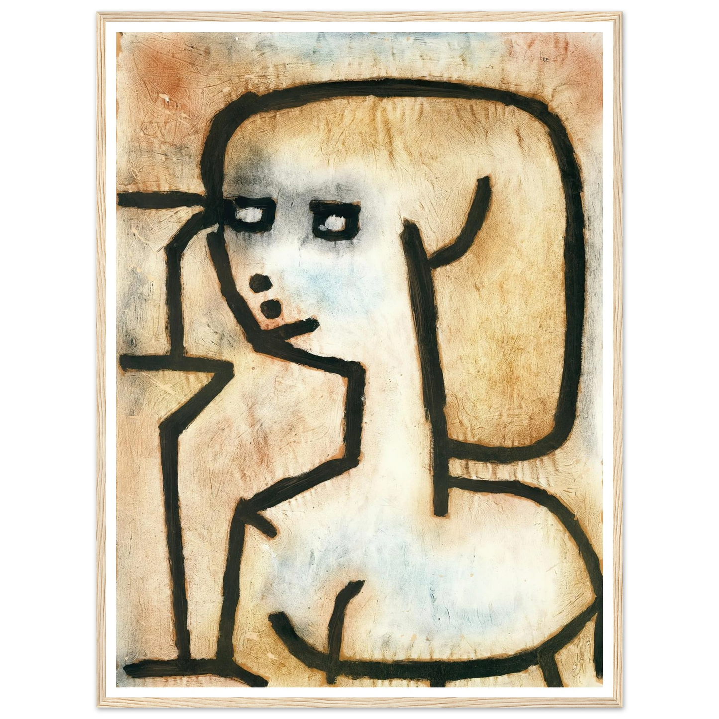 Girl in Mourning (1939) Art Print | Paul Klee - Framed Poster - 30x40 cm / 12x16″ - Black frame
