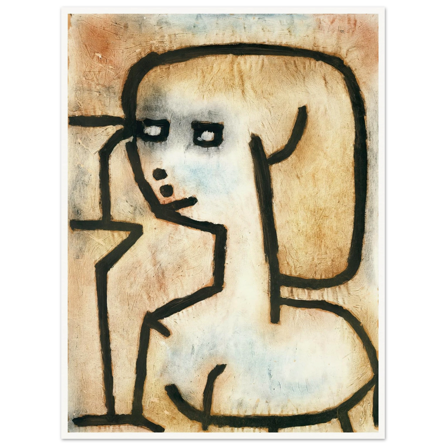 Girl in Mourning (1939) Art Print | Paul Klee - Framed Poster - 30x40 cm / 12x16″ - Black frame
