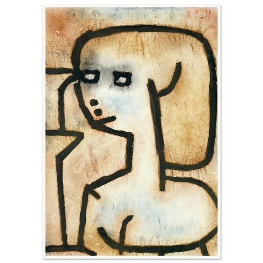 Girl in Mourning (1939) Art Print | Paul Klee - Framed Poster - 30x40 cm / 12x16″ - Black frame