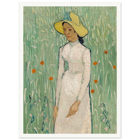 Girl in White (1890) Art Print | Vincent van Gogh - Framed Poster - 30x40 cm / 12x16″ - Black frame