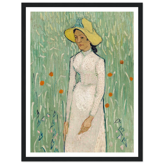 Girl in White (1890) Art Print | Vincent van Gogh - Framed Poster - 30x40 cm / 12x16″ - Black frame