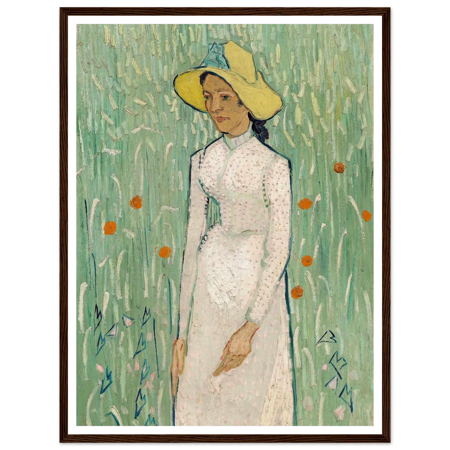 Girl in White (1890) Art Print | Vincent van Gogh - Framed Poster - 30x40 cm / 12x16″ - Black frame