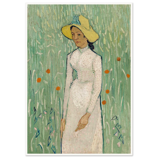 Girl in White (1890) Art Print | Vincent van Gogh - Framed Poster - 30x40 cm / 12x16″ - Black frame